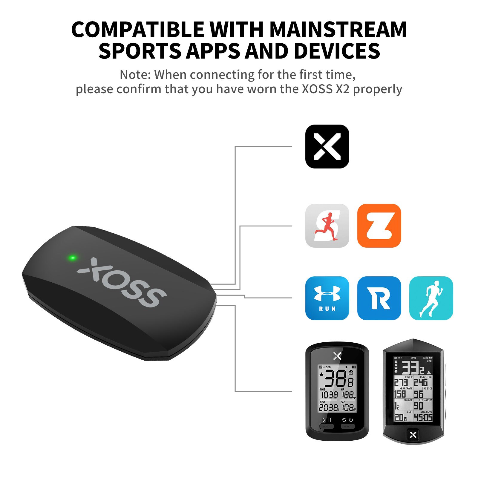 XOSS X2 Chest Strap Heart Rate - đánh giá và giá Breath Rate Monitor